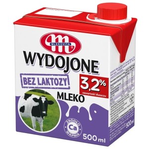 Mleko UHT MLEKOVITA wydojone bez laktozy 500ml 3,2%