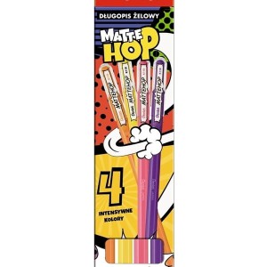 Długopis żelowy 1,0mm PENTEL MATTEHOP 4 kolory pomarańczowy żółty fioletowy różowy 4szt. /K110-ST4FGPVPL/