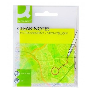 Notes samoprzylepny 76x76mm 50 kartek transparentny żółty Q-CONNECT /KF10369/