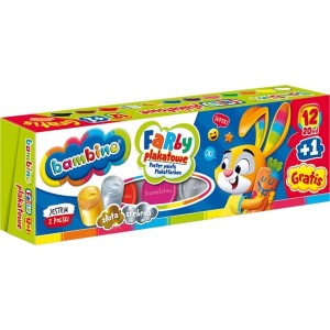 Farby plakatowe 12 kolorów + 1 cielisty gratis 20ml BAMBINO