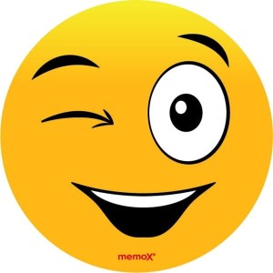 Naklejki/ozdoby elektrostatyczne KUNKE STICKERS jednostronne emotikony 110mm 5 wzorów 10szt. /6EFF-7490F/