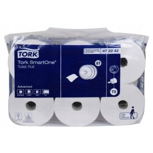 Papier toaletowy jumbo celulozowo-makulaturowy 2-warstwowy biały 207m TORK SMARTONE SYSTEM T8 6szt.