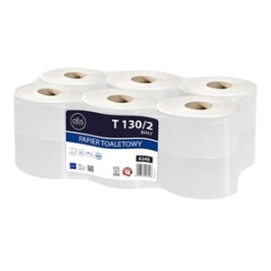Papier toaletowy JUMBO celuloza 2-warstwowy biały ok 130 M  średnica 19cm 12szt. /6248/