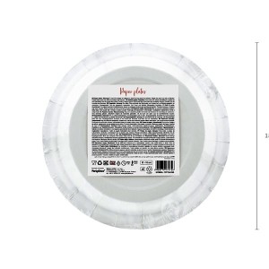 Talerze papierowe 18cm PARTYDECO okrągłe z nadrukiem HAPPY BIRTHDAY różowe złoto 6szt. /TPP75-019R/