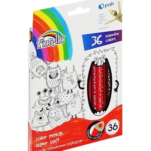 Kredki ołówkowe trójkątne 36 kolorów FIORELLO SUPER SOFT /170-2474/