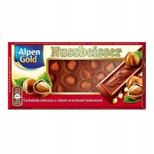 Czekolada ALPEN GOLD NUSSBEISSER mleczna z orzechami 100g