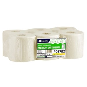 Papier toaletowy jumbo makulatura 2-warstwowy biały 2x17g 120m gofrowany MERIDA OPTIMUM CENTER PULL 6szt.
