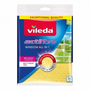 Ściereczka z mikrofibry VILEDA ACTIFIBRE do okien żółta 1szt. /48653/