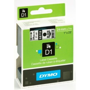 Taśma DYMO D1 24 mm/7m czarno-biała 53713 /S0720930/