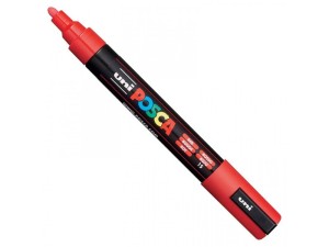 Marker z farbą plakatową okrągły 1,8-2,5mm UNI POSCA PC-5M czerwony NR 15 1szt. /UNPC5M/DCE/ /71173/