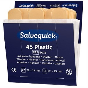 Plaster z opatrunkiem CEDERROTH SALVEQUICK 72x19mm i 72x25mm 45szt. /6036/