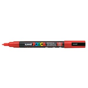 Marker z farbą plakatową okrągły 0,9-1,3mm UNI POSCA PC-3M czerwony NR 15 1szt. /UNPC3M/DCSZ/ /138399/
