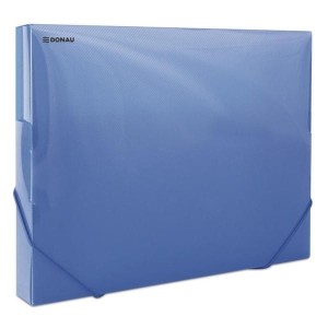 Teczka z gumką na rogach A4 PP szeroka 3cm DONAU transparentna niebieska /8545002PL-10/