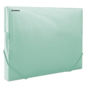 Teczka z gumką na rogach A4 PP szeroka 3cm DONAU transparentna zielona /8545002PL-06/