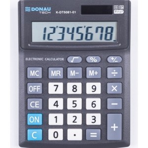 Kalkulator 8 pozycyjny DONAU TECH K-DT5081-01 137x101x30mm czarny /K-DT5081-01/