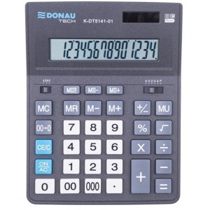 Kalkulator 14 pozycyjny DONAU TECH K-DT5141-01 201x155x35mm czarny /K-DT5141-01/
