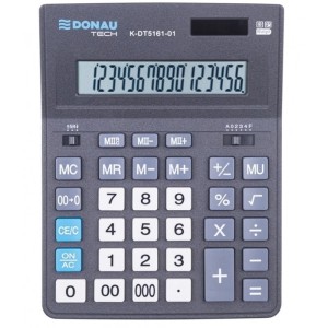 Kalkulator 16 pozycyjny DONAU TECH K-DT5161-01 201x155x35mm czarny /K-DT5161-01/