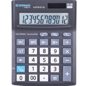 Kalkulator 12 pozycyjny DONAU TECH K-DT5121-01 137x101x30mm czarny /K-DT5121-01/