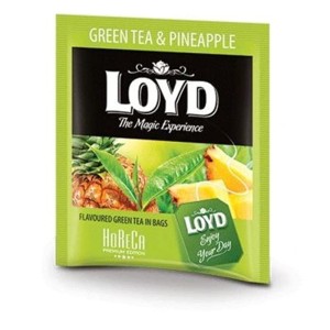 Herbata zielona kopertowana w transparentną folię LOYD GREEN TEA PINEAPPLE ANANAS 20szt.