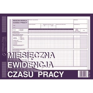 Druk "Miesięczna Ewidencja Czasu Pracy" MICHALCZYK I PROKOP A4 526-1