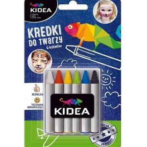 Kredki do malowania twarzy 6 kolorów KIDEA 2,5g /KDT6KA/