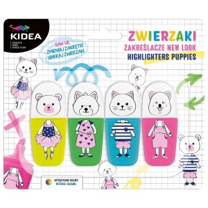 Zakreślacz KIDEA 4 kolory zwierzaki  4szt.  /ZZNLKA/