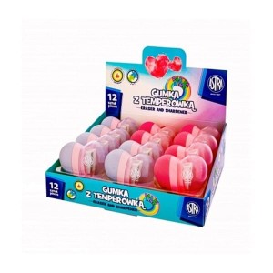 Gumka z temperówką gumko-temperówka pojedyncza ASTRA PASTEL LINE serce mix kolorów /425022003/