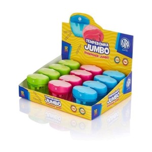 Temperówka plastikowa z pojemnikiem potrójna ASTRA JUMBO mix kolorów 1szt. /404118005/