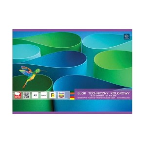 Blok techniczny kolorowy A5/180g 20 kartek barwiony w masie INTERDRUK 1szt. /BLTKA5LUX/
