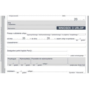 Druk "Wniosek Urlopowy" MICHALCZYK I PROKOP A6 /515-5/
