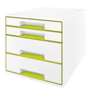 Pojemnik z 4 szufladami LEITZ WOW perłowy biały / zielony /52132054/