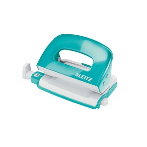 Dziurkacz Mini LEITZ WOW metalowy turkus metalik /50601051/