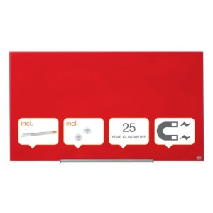 Tablica szklana NOBO IMPRESSION PRO 126,4X71,1cm czerwona /1905185/