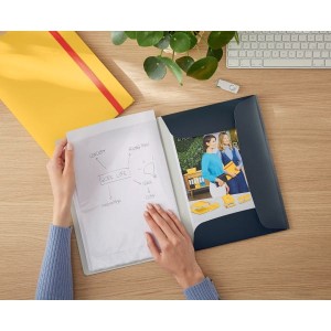 Teczka/album ofertowy A4/20 PP LEITZ COSY z wbudowaną teczką szary aksamitny /46700089/