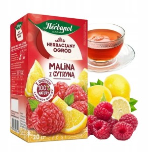 Herbata owocowa ekspresowa HERBAPOL HERBACIANY OGRÓD malina z cytryną zawieszka 20szt.