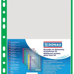 Koszulka zawieszkowa groszkowa A4 DONAU z zielonym brzegiem 100 sztuk /1774100PL-06/
