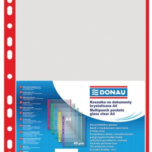 Koszulka zawieszkowa groszkowa A4 DONAU z czerwonym brzegiem 100 sztuk  /1774100PL-04/