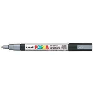 Marker z farbą plakatową okrągły 0,9-1,3mm UNI POSCA PC-3M srebrny NR 26 1szt. /UNPC3M/DSR/ /138413/
