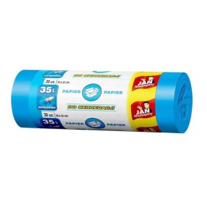 Worki na śmieci 35L HDPE JAN NIEZBĘDNY do segregacji niebieskie 20szt./SA-JN-282510/