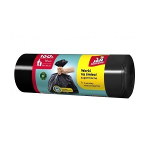 Worki na śmieci 160L LDPE JAN NIEZBĘDNY czarne 10szt. /SA-JN-234649/