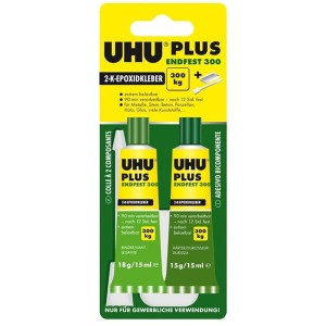 Klej w tubie 2x15ml dwuskładnikowy UHU PLUS ENDFEST żywiczno-epoksydowy blister /45640 UHU/