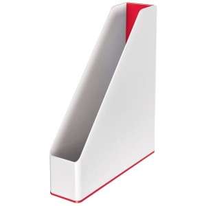 Pojemnik na czasopisma/katalogi plastikowy 73x318x272mm LEITZ WOW biało-czerwony /53621026/