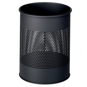Kosz na śmieci okrągły metalowy 15l perforacja 165mm antracytowy /331058/