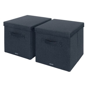 Pudełko LEITZ FABRIC duże ciemne szare /61450089/