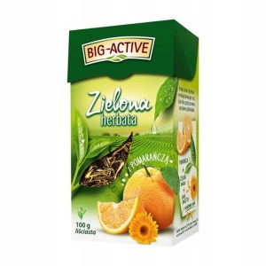 Herbata zielona liściasta 100g BIG-ACTIVE z pomarańczą