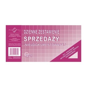 Druk offsetowy dzienne zestawienie sprzedaży nieudokumentowanej 1/3 A4 50 kartek MICHALCZYK I PROKOP /R-5-H/