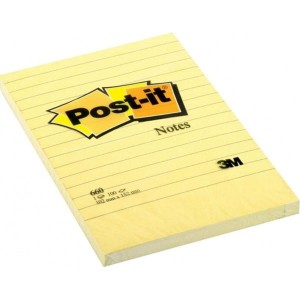 Notes samoprzylepny 102x152mm 100 kartek 660 w linię żółty 3M POST-IT /3M-UU009543644/