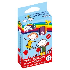 Kredki świecowe trójkątne FIORELLO 12 kolorów /170-2209/