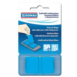 Zakładki indeksujące PP 25x45mm 50szt niebieskie DONAU /7558001PL-01/
