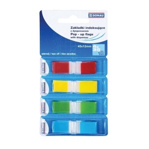 Zakładki indeksujące DONAU 12x45 4 kolory 140 sztuk /7557001PL-99/